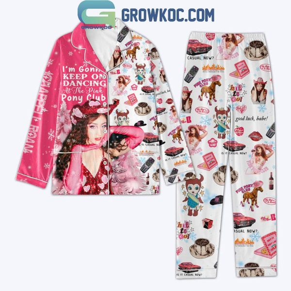 Chappell Roan I’m Going Keep On Dancing At The Pink Pony Club Polyester Pajamas Set