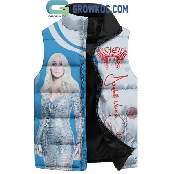 Cher Christmas 2024 Celebrating Sleeveless Puffer Jacket