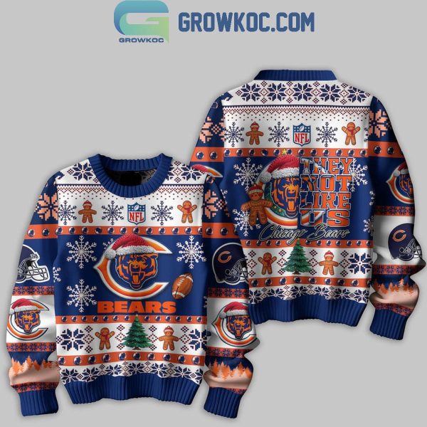 Chicago Bears They Not Like Us Christmas Happy Holidays Ugly Sweater