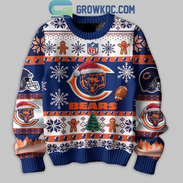 Chicago Bears They Not Like Us Christmas Happy Holidays Ugly Sweater