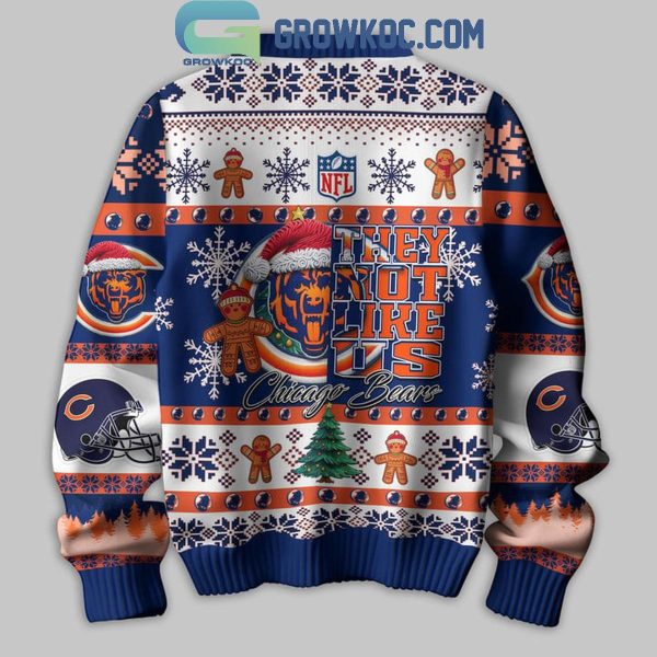 Chicago Bears They Not Like Us Christmas Happy Holidays Ugly Sweater