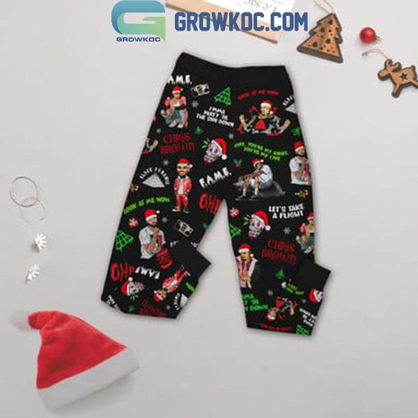 Chris Brown Have Yourself A Breezy Little Christmas Fleece Pajamas Set