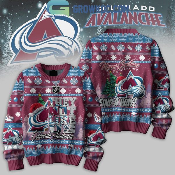 Colorado Avalanche They Not Like Us Find A Way Merry Christmas Ugly Sweater