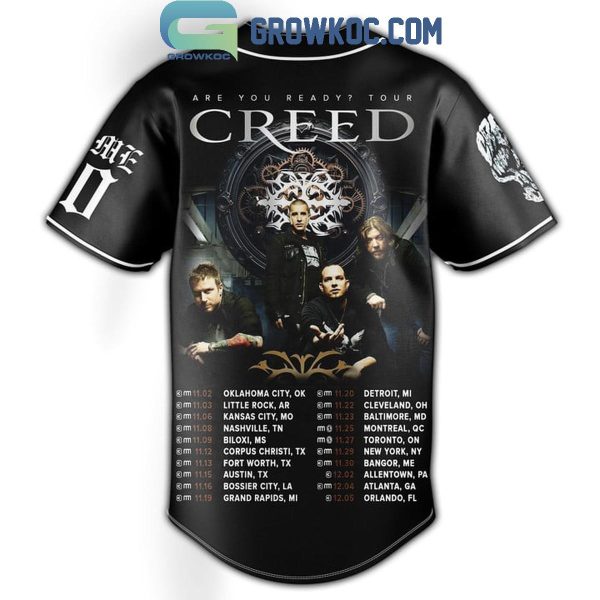 Creed The Schedule Of 2024 Tour Personalized Baseball Jersey