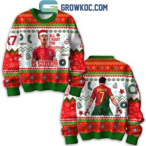 Cristiano Ronaldo All I Want For Christmas Is Siu 2024 Ugly Sweater