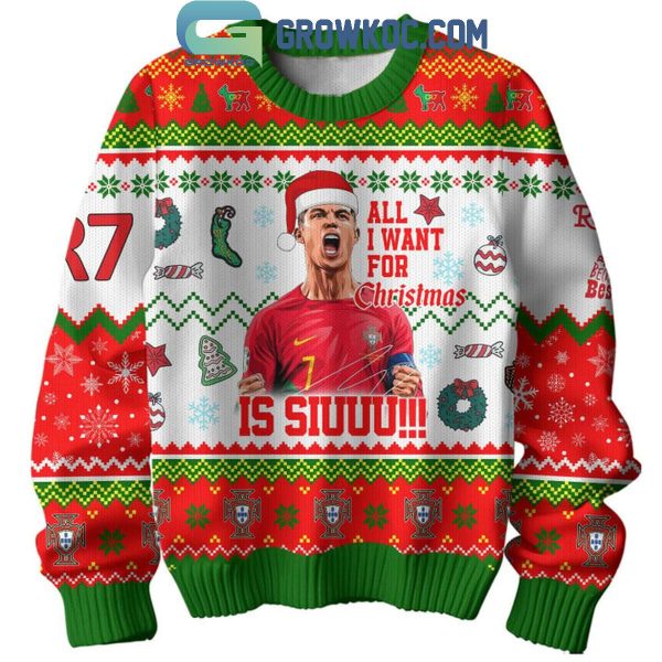 Cristiano Ronaldo All I Want For Christmas Is Siu 2024 Ugly Sweater