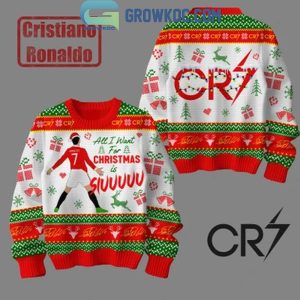 Cristiano Ronaldo CR7 Siuu Is All I Want For Christmas 2024 Ugly Sweater