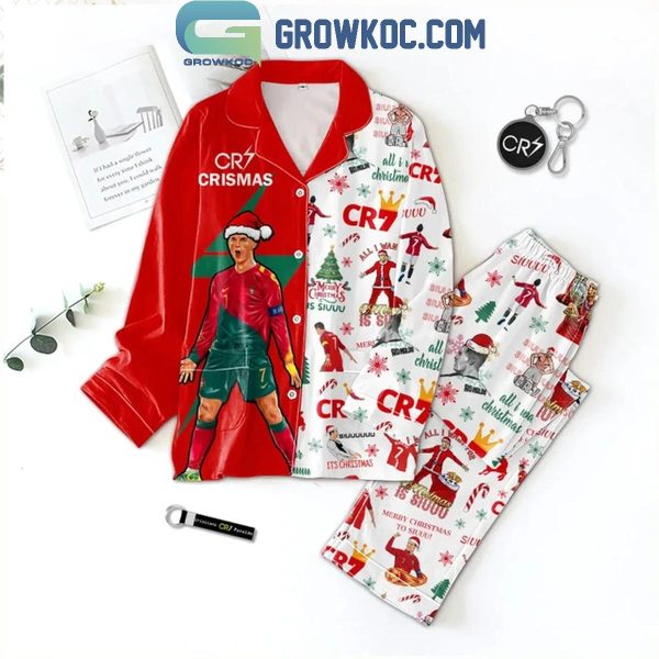 Cristiano Ronaldo Team CR7 Merry Christmas To Siuu Polyester Pajamas Set