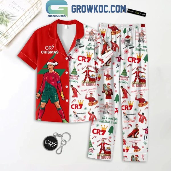 Cristiano Ronaldo Team CR7 Merry Christmas To Siuu Polyester Pajamas Set