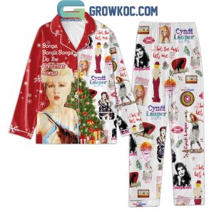 Cyndi Lauper Bonga Do The Christmas Conga Polyester Pajamas Set