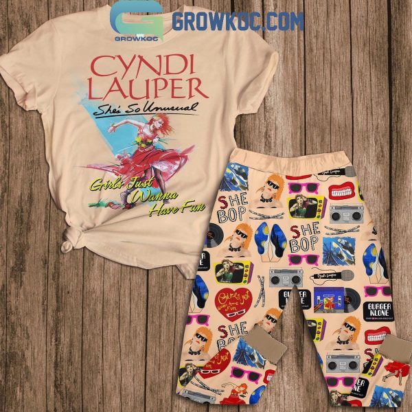 Cyndi Lauper She’s So Unsual 2024 Holidays Fleece Pajamas Set