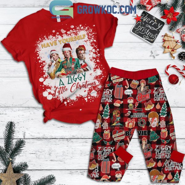 David Bowie Have Yourself A Ziggy Little Christmas Fleece Pajamas Set