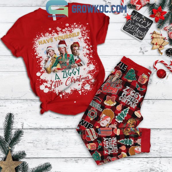 David Bowie Have Yourself A Ziggy Little Christmas Fleece Pajamas Set