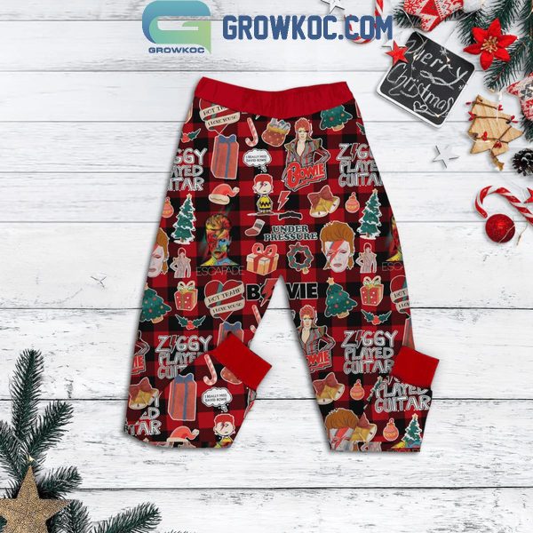 David Bowie Have Yourself A Ziggy Little Christmas Fleece Pajamas Set