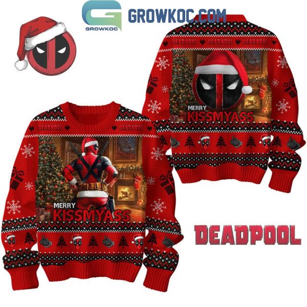 Deadpool Merry Kiss My Ass 2024 Christmas Ugly Sweater