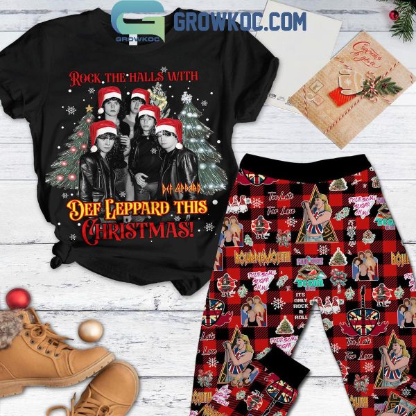 Def Leppard Rock The Hall With This Christmas Fleece Pajamas Set