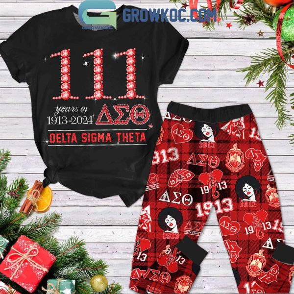 Delta Sigma Theta 111 Years 1913-2024 Christmas Fleece Pajamas Set