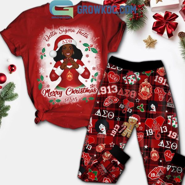 Delta Sigma Theta 2024 Merry Christmas Soror Holidays Fleece Pajamas Set