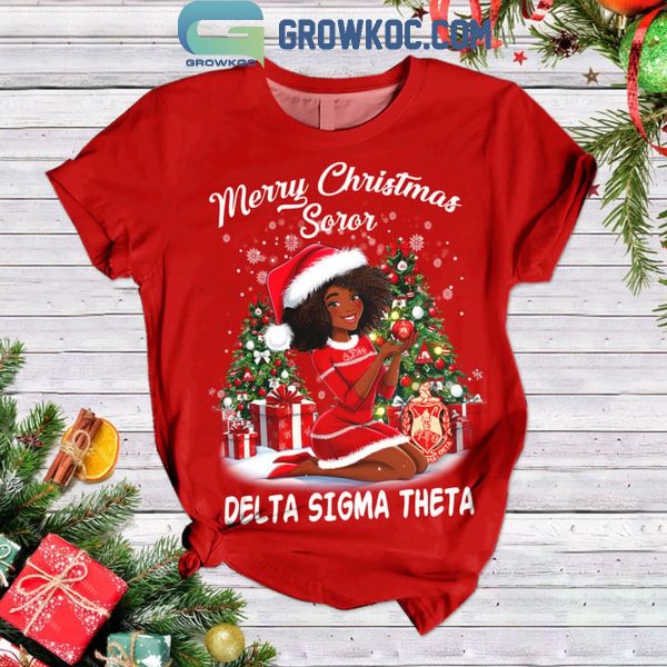 Delta Sigma Theta Merry Christmas Soror 2024 Fleece Pajamas Set