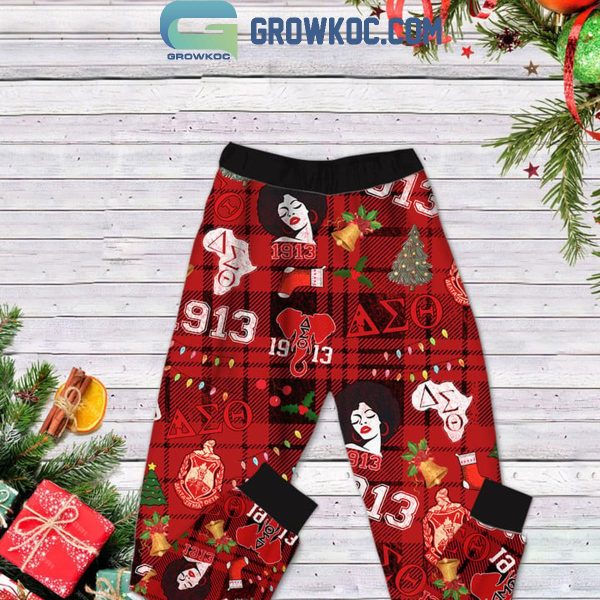 Delta Sigma Theta Merry Christmas Soror 2024 Fleece Pajamas Set