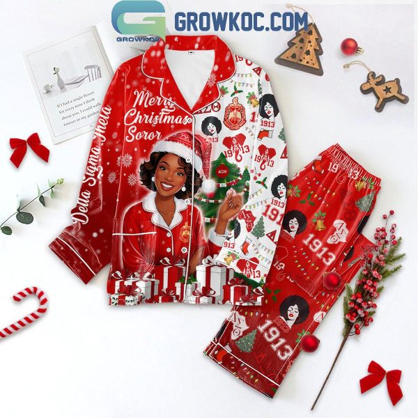 Delta Sigma Theta Merry Christmas Soror 2024 Polyester Pajamas Set