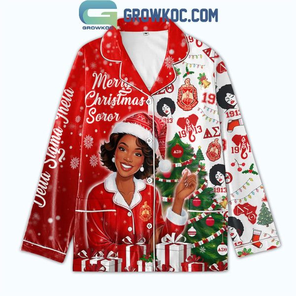 Delta Sigma Theta Merry Christmas Soror 2024 Polyester Pajamas Set