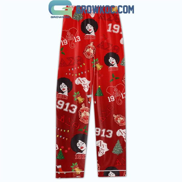 Delta Sigma Theta Merry Christmas Soror 2024 Polyester Pajamas Set