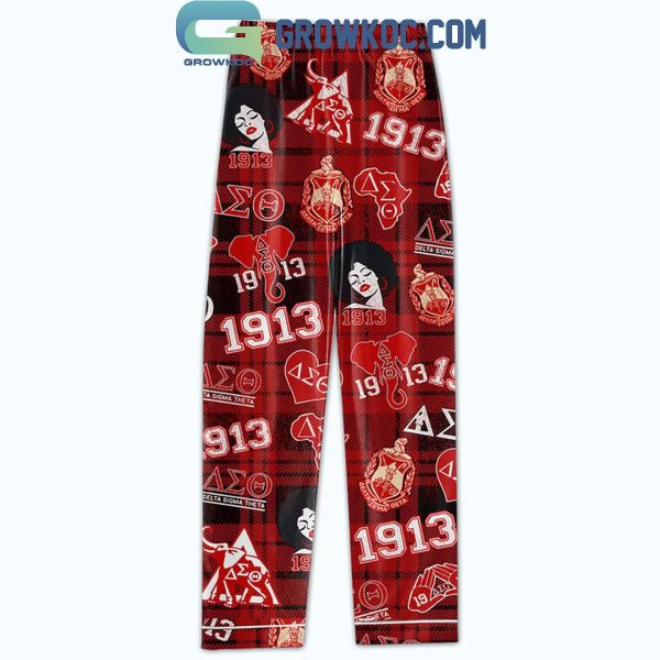 Delta Sigma Theta The Queen And Her Deltaversary Christmas Polyester Pajamas Set