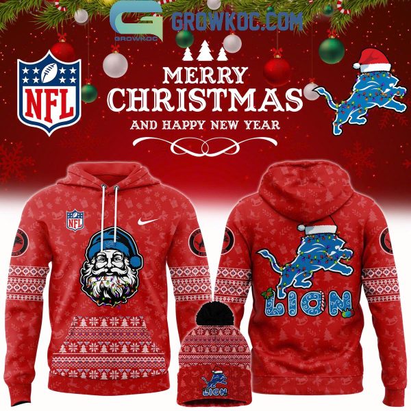 Detroit Lions 2024 Christmas Santa Claus For Lions Hoodie T-Shirt