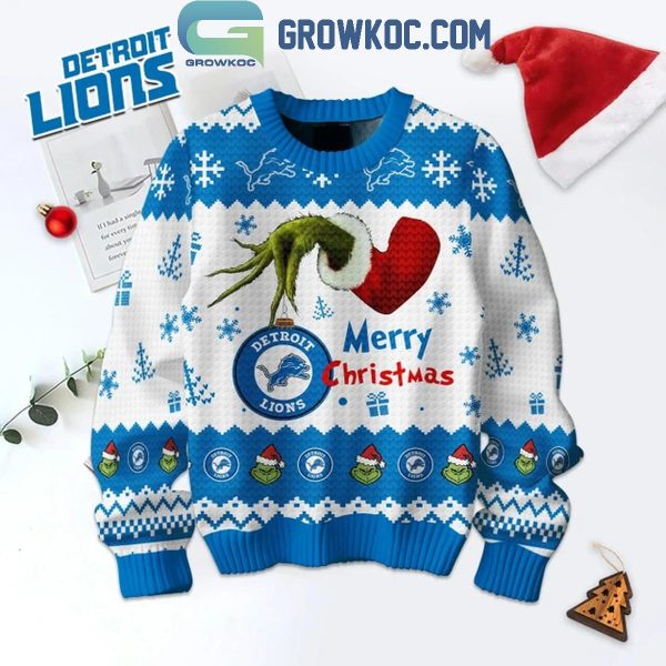 Detroit Lions 2024 Football Fan Merry Christmas Ugly Sweater