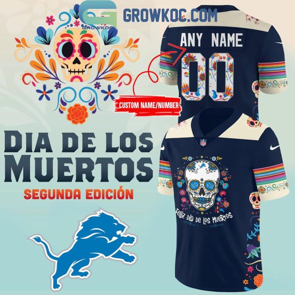 Detroit Lions 2024 NFL Dia De Los Muertos Personalized Football Jersey