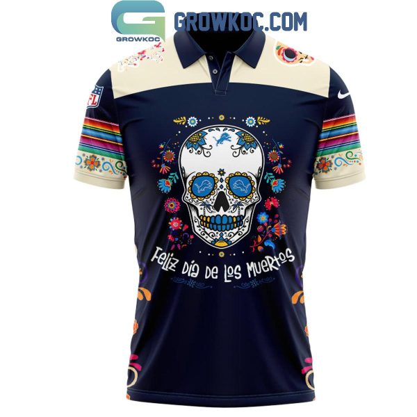 Detroit Lions 2024 NFL Dia De Los Muertos Polo Shirt