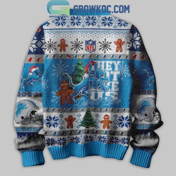 Detroit Lions 2024 They Not Like Us Lions Christmas Ugly Sweater