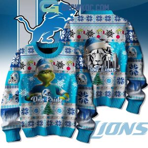 Detroit Lions One Pride Football 2024 Christmas Ugly Sweater