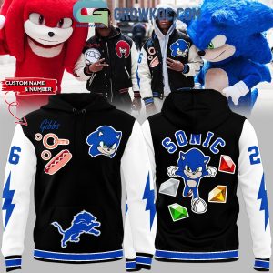 Detroit Lions Sonic The Hedgehog 2024 Personalized Baseball Jacket