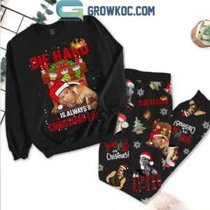 Die Hard Is Always A Christmas Movie Fleece Pajamas Set Long Sleeve