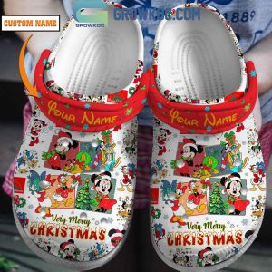 Disney Mickey Mouse And Friends Very Merry Christmas Personalized Crocs Clogs