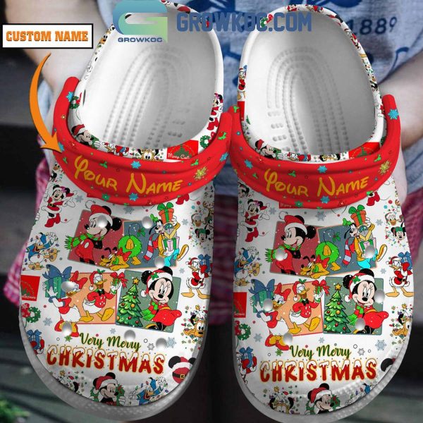 Disney Mickey Mouse And Friends Very Merry Christmas Personalized Crocs Clogs