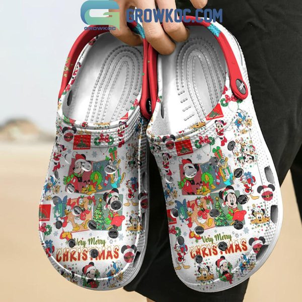 Disney Mickey Mouse And Friends Very Merry Christmas Personalized Crocs Clogs