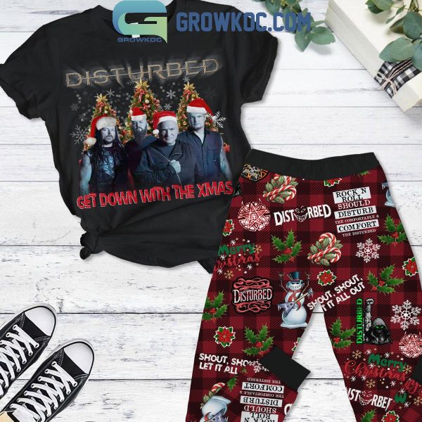 Disturbed Get Down With The Xmas Christmas Fleece Pajamas Set