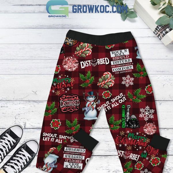 Disturbed Get Down With The Xmas Christmas Fleece Pajamas Set