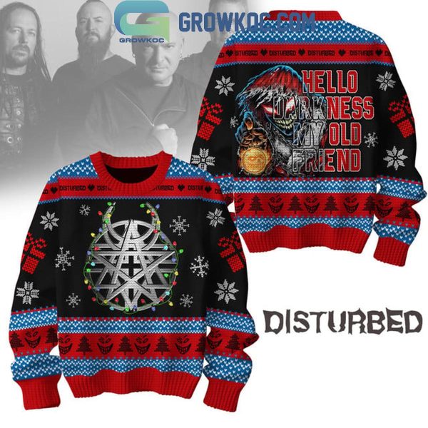 Disturbed Hello Darkness My Old Friend Christmas 2024 Ugly Sweater