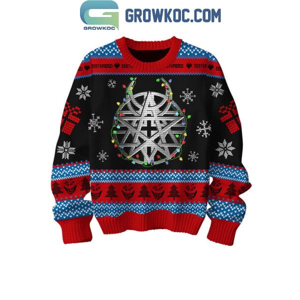 Disturbed Hello Darkness My Old Friend Christmas 2024 Ugly Sweater