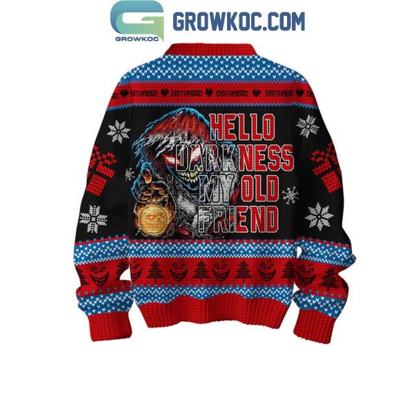 Disturbed Hello Darkness My Old Friend Christmas 2024 Ugly Sweater