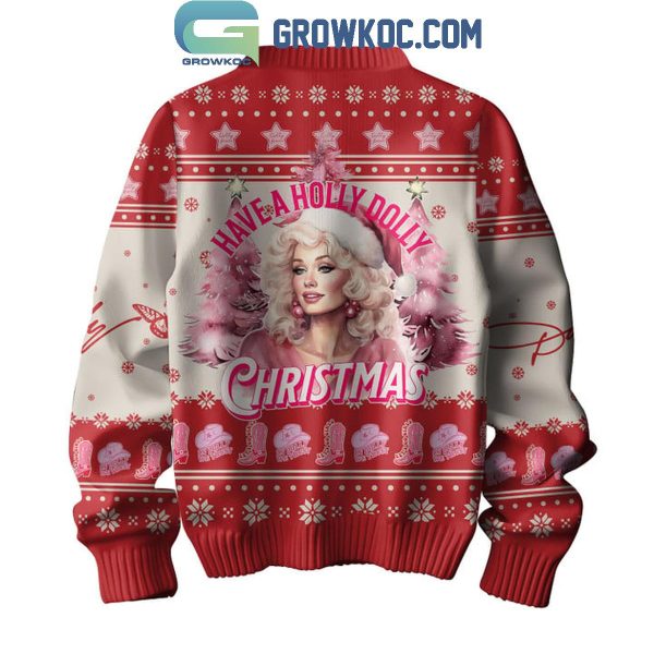 Dolly Have A Holly Dolly Parton Christmas Pink 2024 Ugly Sweater