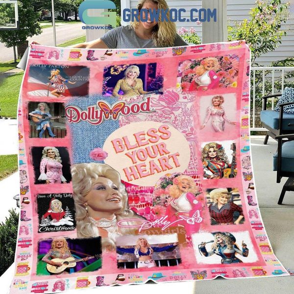 Dolly Parton Bless Your Heart Dollywood Fleece Blanket Quilt