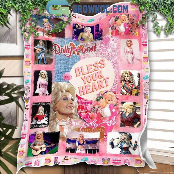 Dolly Parton Bless Your Heart Dollywood Fleece Blanket Quilt