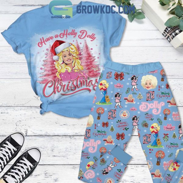 Dolly Parton Have A Holly Dolly 2024 Christmas Fleece Pajamas Set