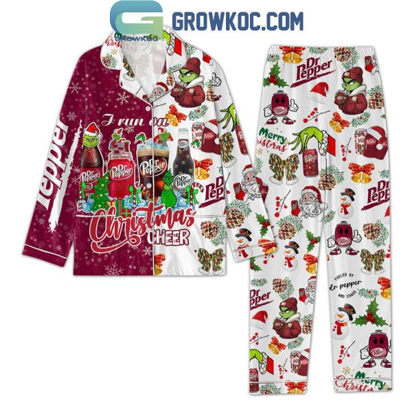 Dr. Pepper I Run On Christmas Cheer Polyester Pajamas Set