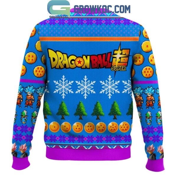 Dragon Ball We Wish You A Super Saiyan Rose Christmas Ugly Sweater